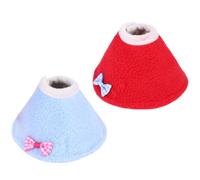 TOYANDONA Collier de Récupération pour Perroquets et Petits Oiseaux, 2 Pièces, en Polaire Douce avec Nœud Décoratif, Taille Ajustable pour Soins Post-blessure Couleur Couleur Aléatoire