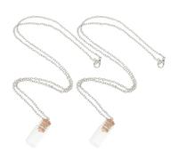TOYANDONA Collier Pendentif 2 Pièces Mini Flacons en Verre et Graines de Moutarde Bijou Chrétien Religieux Unisexe Présent Spirituel pour Femmes et Hommes Souvenir Symbolique Quotidien