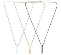 TOYANDONA Collier Pendentif Barre 3 Pièces en Acier Inoxydable pour Hommes et Femmes Chaînes en Métal Noir Acier et Doré Bijoux Hip-Hop Accessoire Mode pour Adolescents et Événements