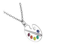 TOYANDONA Collier Pendentif Palette Peinture en Alliage, Bijou Créatif pour Étudiante en Art, Usage Quotidien et Fête, Résistant à L'usure et Décoloration, Taille Standard, Couleur Métal