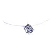 TOYANDONA Collier Pendentif Zircon Style Moderne avec Chaîne Invisible Bijou Femme Élégant