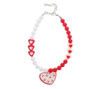 TOYANDONA Collier pour Animaux De Compagnie Perles Forme De Cœur Ajustable Accessoires De Mariage Fête pour Petits Chiens Et Chats Bijou Élégant pour Vos Compagnons à Quatre Pattes