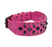 TOYANDONA Collier pour Chien Réglable PU avec Rivets Carrés Accessoire Élégant Et Protecteur pour Animaux Confortable Et Résistant Aux Morsures pour Chiens De Toutes