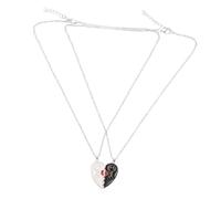 TOYANDONA Collier Puzzle de Cœur en Alliage Argenté pour Couples, Bijou D’amitié, Pendentif Assorti pour Occasions Décontractées et Romantiques, Taille Unique