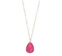 TOYANDONA Collier Ras Du Cou Cristal Naturel Irrégulier Or Rempli Léger et Accessoire Féminin Élégant pour Femmes et Filles Accessoire de Mode Créatif Rose