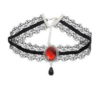 TOYANDONA Collier Ras Du Cou En Dentelle Noire Punk Gothique, Chaîne De Cou Chic Légère, Style Vampire Rouge, Accessoire Femme Pour Soirées Et Clubs