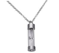 TOYANDONA Collier Urne Acier Inoxydable pour Cendres Forme De Sablier Bijoux Souvenir avec Pendentif Transparent Et Entonnoir Cadeau De Commémoration pour Famille Et Amis