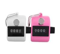 TOYANDONA Compteur Manuel à Cliquet Portable en Plastique Blanc Et Rose, Compteur De Personnes Précis Affichage Électronique, Lot De 2 Pièces, Usage Sportif Et Scolaire
