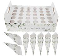 TOYANDONA Cônes en Papier pour Confettis Mariage Boîte à 30 Trous, Support pour Fête et Présents Invités