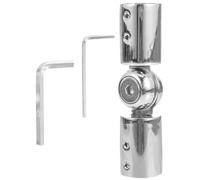 TOYANDONA Connecteur Coudé en Acier Inoxydable 19 Mm Brillant, Raccord d'angle Articulé pour Tringle à Rideaux, Compatible Fenêtres de Baie et Porte Vitrée, Usage Intérieur et Extérieur