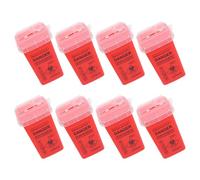 TOYANDONA Conteneur pour Déchets Piquants et Objets Tranchants Rouge 8 Pièces, Poubelle de Sécurité Compacte 15 X 10 Cm pour Collecte D’aiguilles de Tatouage en Laboratoire et Salon
