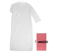 TOYANDONA Costume Prince Arabe Homme avec Robe Blanche 150 Cm et Foulard Rouge Traditionnel, Thobe Islamique pour Fêtes, Cosplay et Spectacles Moyen-orientaux
