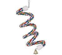 TOYANDONA Cotton Rope Perch: Colorful Parrot Climbing Stand Swing Toy Hanging Chewable Rope - 100cm Pet Bird Foraging & Exercise Cage Spiral Perch