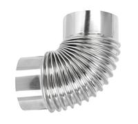 TOYANDONA Coude Performance 90 Acier de Inoxydable en Cheminée Degrés pour Sécurité, Design Unique Argenté Poêle pour Usage Extérieur