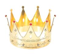 TOYANDONA Couronne D’Anniversaire pour Fille Couronne de Cosplay Ronde en Métal Doré Strass Accessoire de Fête Léger et Résistant pour Anniversaire et Déguisement Présent Garçon et