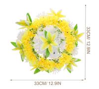 TOYANDONA Couronne de Fleurs Artificielles de Sacrifice pour Funérailles Couronne Mourning avec Fleurs Réalistes Décoration de Cimetière Compacte et Colorée pour Activités Couleur Aléatoire