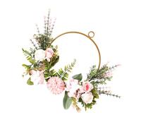 TOYANDONA Couronne de Porte en Fer Forgé Fleurs Artificielles Sphériques Décoration Suspendue pour Mariage Fête et Intérieur Couleur Vive Résistante 1 Pièce