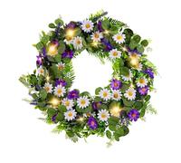 TOYANDONA Couronne de Porte été Artificielle Lavande Résistante Couleur Vive Décoration Murale Romantique pour Entrée Salon Fête