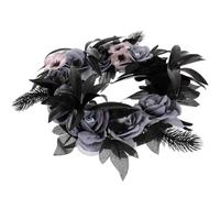 TOYANDONA Couronne Décorative d'halloween Globes Oculaires Effrayants, en Polyester et Plastique, pour Porte D'entrée, Ambiance Lumineuse Gothique et Atmosphère Terrifiante