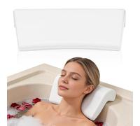 TOYANDONA Coussin de Bain Blanc en PU Support Cervical et Dos Antidérapant Oreiller de Bain Confortable et Stylé pour Accessoires Adultes