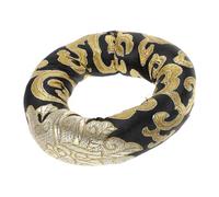 TOYANDONA Coussin en Coton Noir Brodé pour Bol Chantant de Bouddha, Diamètre 12 Cm, Accessoire Bouddhiste Décoratif et Protecteur, pour Contemplation, et Relaxation Sonore