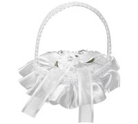 TOYANDONA Coussin pour Alliances en Dentelle Mini Porte-Alliances Romantique avec Poignée Coussin de Cœur Satiné pour Cérémonie de Mariage Décoration Élégante pour Fiançailles et Fête