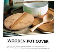 TOYANDONA Couvercle Bois Rond pour Petit Bol Casserole Wok Antidébordement Couvercle Pot Bois Naturel Léger et Réutilisable Maintien Température et Vapeur