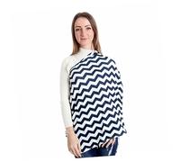 TOYANDONA Couverture De Sécurité Pour Allaitement Multi-fonction Mousseline à Motif Vague Serviette De Pour Mères Et Écharpe Pratique Et Légère Marine