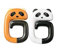 TOYANDONA Crochet de Bureau ABS Robuste Animal Cartoon Crochet Antidérapant pour Cartable Scolaire et Sacoche de Table Pliables pour École et Bureau Noir et Blanc Petit Panda + Marron