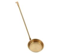 TOYANDONA Cuillère à Frire Antiadhésive en Acier Inoxydable 304 Manche Long Ergonomique Moule à Petits Pains Rond Doré Ustensile Cuisine pour Galettes Friture Sécurisée