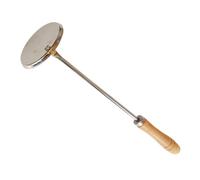 TOYANDONA Cuillère à Frire Plate en Acier Inoxydable 430 Long Manche en Bois, Grosse Taille pour Friture Sécurisée, Accessoire la Cuisine Inox Professionnel, Écumoire pour Cuisson Maison,