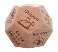 TOYANDONA de Dés en Bois pour Repas de Fête - Cube Alimentaire Ludique et Solide - Dés pour Dîner en Sélection de Nourriture et Décision de Restaurant Accessoire Original pour