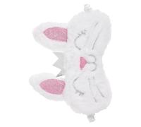 TOYANDONA de Sommeil en Peluche Lapin Blanc Couronne Bandeau Élastique Cache-Yeux Garçon et Filles Doux pour Dormir Détente et Voyage Occultant Mignon et Confortable
