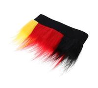TOYANDONA De Ventilateur Perruques sans Colle Rouge Cheveux Humains De Football Allemand Costume De Troll Adulte Costume De Drapeau Allemand Perruques De Cheveux Humains