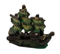 TOYANDONA Décoration Aquarium Épave Bateau Pirate Résine Petit Bateau à Voile Miniature Cachette pour Crevettes et Poissons Betta Ornement Paysage Naturel pour Aquarium Eau Douce et Salée