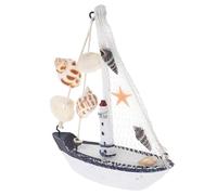TOYANDONA Décoration de Bateau en Bois 8 pièces : modèle de voilier de Style Plage - Décoration de Table à thème Nautique pour Centre de Table de Salon