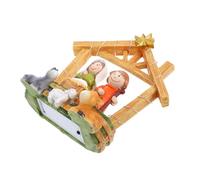 TOYANDONA Décoration De Crèche De Noël Illuminée Figurines Sainte Famille Décoration De Table pour Église Ornements Chrétiens De Noël sans Pile