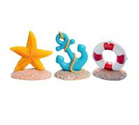 TOYANDONA Décoration de Gâteau Réutilisable Effet Décoratif Fort de Mer en Résine 3pcs pour Fête D'anniversaire Thème Océan