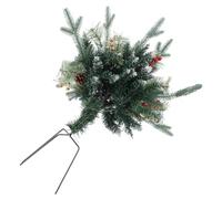 TOYANDONA Décoration Extérieure Sapin Noël avec Branches Artificielles Baies Rouges et Cônes Ornement Élégant pour Jardin Patio et Terrasse Résistant Aux Intempéries Usage Toute Année