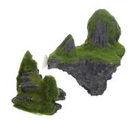 TOYANDONA Décoration Suspendue pour Aquarium Île Flottante Décor Montagne avec Pierres Et Grottes Accessoires pour Poissons