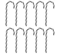 TOYANDONA Décorations de Noël 10 Pcs de Canne à Sucre et Moulin à Vent Plastique Bicolore Noir et Blanc Ornements Suspendus pour Sapin Présents de Fête 12 CM