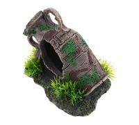 TOYANDONA Décorations pour Aquarium Cachette en Résine Vase Ancien Cassé Taille Moyenne Habitat Naturel pour Poissons Crevettes Et Tortues Usage Aquarium Domestique