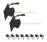 TOYANDONA Décorations pour Gâteau de Remise de Diplôme 24 Pcs Mini Chapeaux de Graduation Noirs Inserts pour Cupcakes Fête Scolaire Célébration Fin D’études