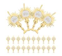 TOYANDONA Décorations Religieuses pour Fête 24 Pcs Ornements Sacrés en Plastique Décorations de Baptême et Église Accessoires de Fête Festifs