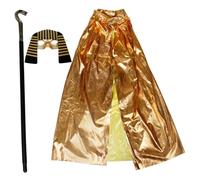 TOYANDONA Déguisement Égyptien Garçon Fille avec Masque Roi Plastique Confortable Canne Serpent Accessoire Carnaval Fête Cosplay