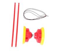 TOYANDONA Diabolo Chinois à Trois Roulements avec pour Activités de Fitness Plein Air Éducation Motrice pour Garçon Fille et Seniors de Diabolo et Portable avec Protection des Bords Rouge