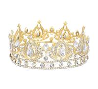 TOYANDONA Diadème de Mariage en Alliage Doré avec Cristaux Couronne de Princesse 1Er Choix Accessoire Coiffure pour Mariée et Anniversaire Tiare Élégante pour Bal de Fin d'Année et Fête