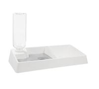 TOYANDONA Distributeur d'eau Automatique Chat Bols De Nourriture pour Chaton Distributeur d'eau pour Chaton Mangeoire Automatique pour Chat Distributeur d'eau à Double Bol Blanche Abdos
