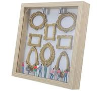TOYANDONA DIY Boîte Cadre Photo Silhouette en Bois Kaki Éclairage, Mini Cadre Musée 3d et Figurines, Set Décoration Bureau et Étagère, Kit Créatif Personnalisé, Vitrine Miniature