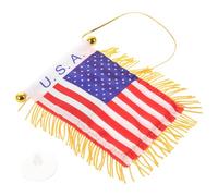 TOYANDONA Drapeau de Voiture Mini Double Face Pompons et Ventouse Décoration Suspendue pour Rétroviseur Intérieur Accessoire Auto Usa pour Intérieur de Voiture Ornement de Miroir